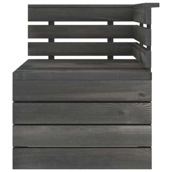 vidaXL Pallesofa for hjørne heltre furu mørkegrå