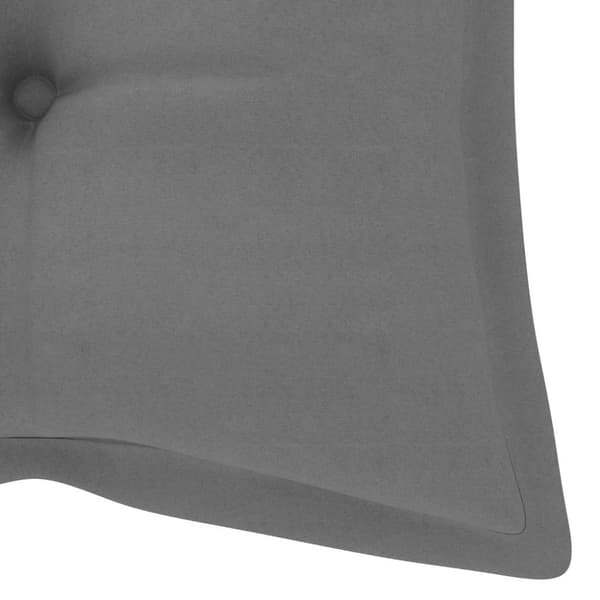 vidaXL Bataviabänk med grå dyna 120 cm massiv teak