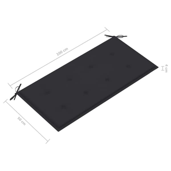 vidaXL Hagebenk med antrasitt pute 112 cm heltre teak