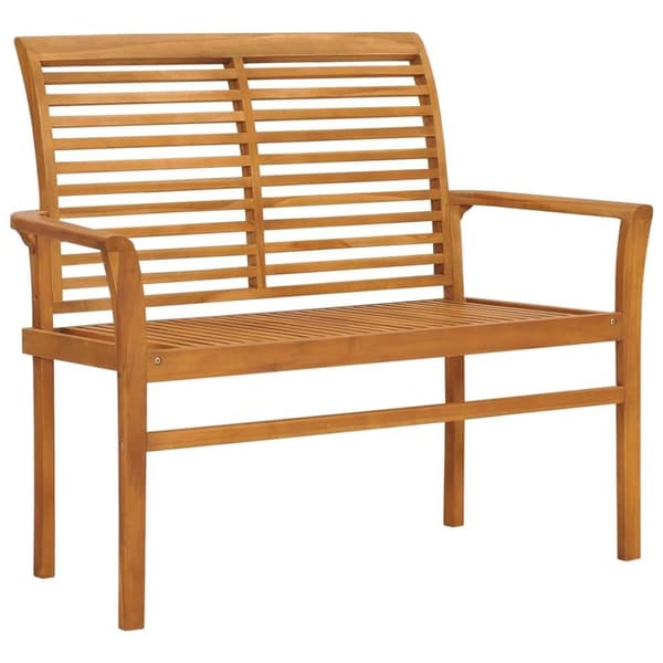 vidaXL Hagebenk med antrasitt pute 112 cm heltre teak