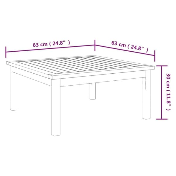 vidaXL Utendørs salongbord 63x63x30 cm heltre akasie change2