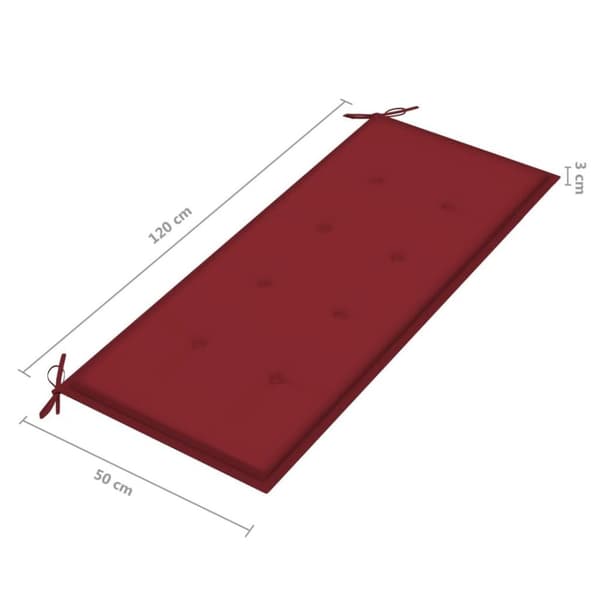 vidaXL havebænk med hynde 120 cm bambus