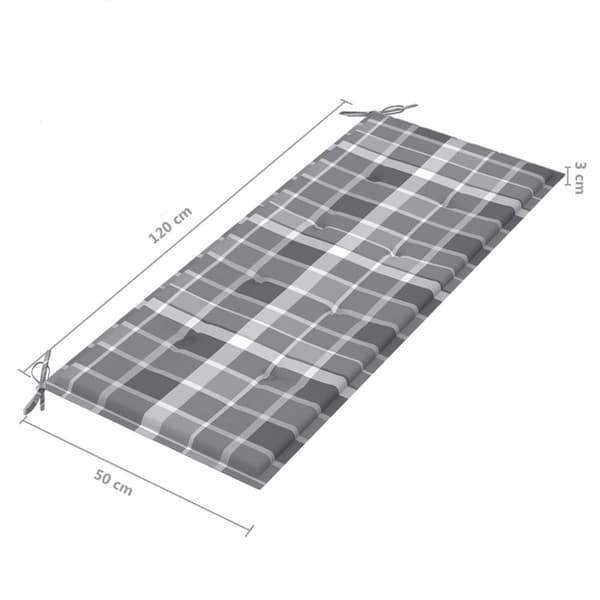 vidaXL havebænk med hynde 120 cm bambus