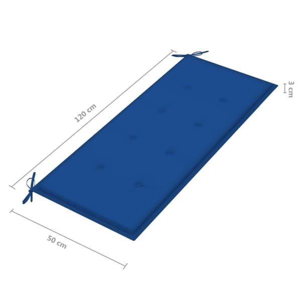 vidaXL foldbar havebænk med hynde 118 cm bambus
