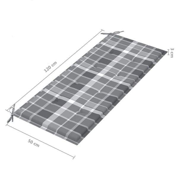 vidaXL foldbar havebænk med hynde 118 cm bambus