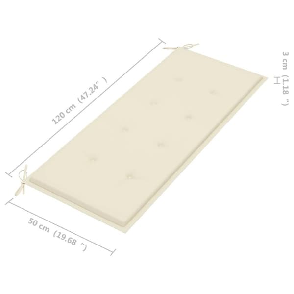 vidaXL Hagebenk med pute 120 cm bambus