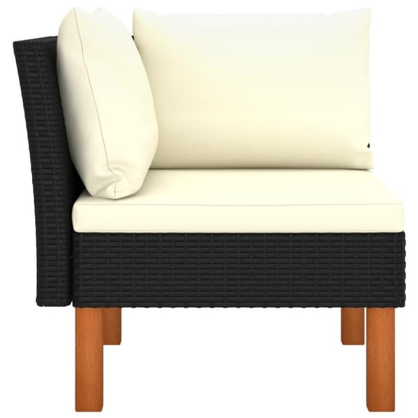 vidaXL hjørnedel til sofa polyrattan og massivt eukalyptustræ