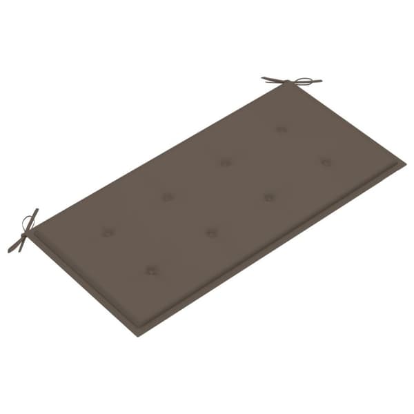 vidaXL havebænk med gråbrun hynde 112 cm massivt teaktræ