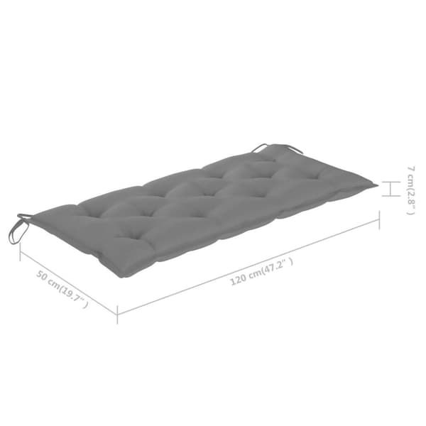 vidaXL foldbar havebænk med hynde 118 cm bambus