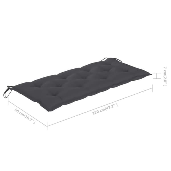 vidaXL foldbar havebænk med hynde 118 cm bambus