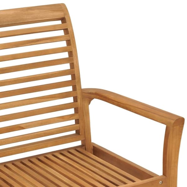 vidaXL havebænk med sort hynde 112 cm massivt teaktræ