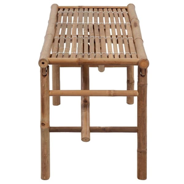vidaXL Hopfällbar trädgårdsbänk med dyna 118 cm bambu