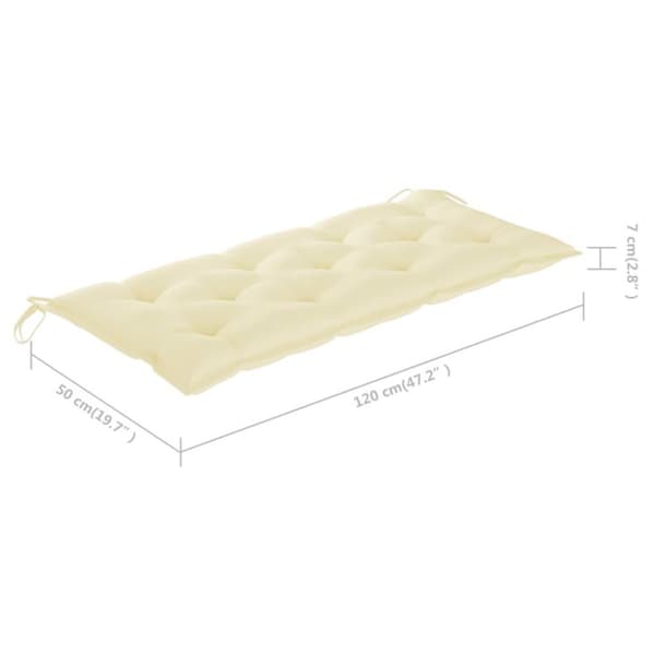 vidaXL Hopfällbar trädgårdsbänk med dyna 118 cm bambu