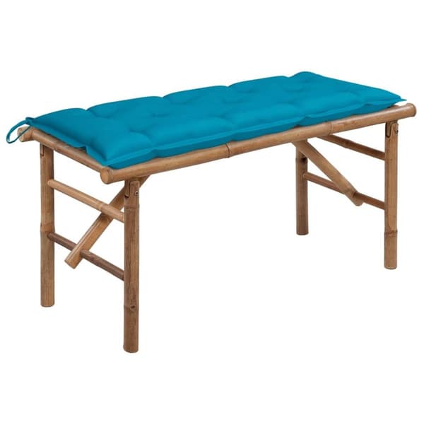 vidaXL foldbar havebænk med hynde 118 cm bambus