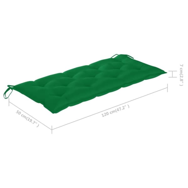vidaXL foldbar havebænk med hynde 118 cm bambus