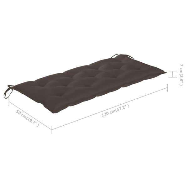 vidaXL foldbar havebænk med hynde 118 cm bambus