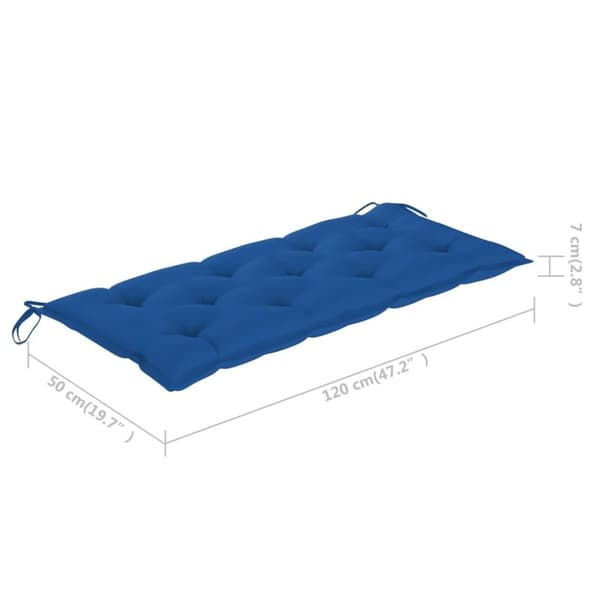 vidaXL foldbar havebænk med hynde 118 cm bambus
