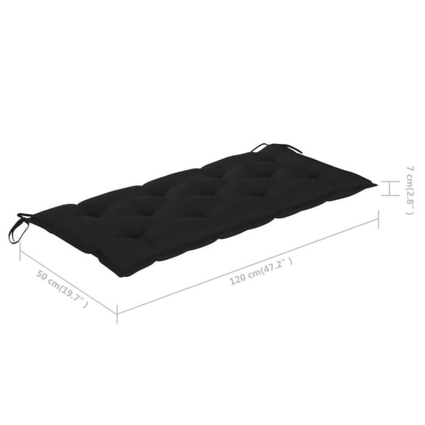 vidaXL foldbar havebænk med hynde 118 cm bambus
