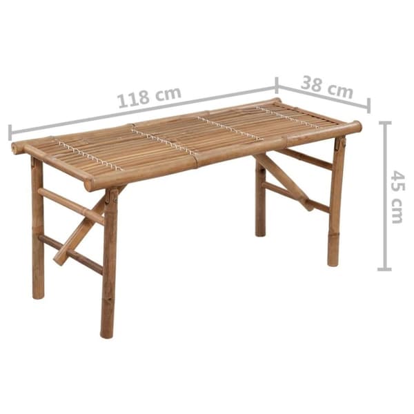 vidaXL Sammenleggbar Hagebenk med pute 118 cm bambus