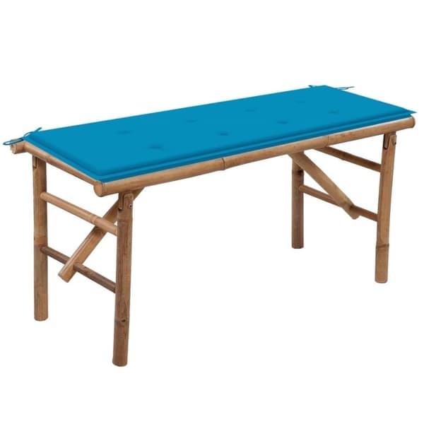 vidaXL Sammenleggbar Hagebenk med pute 118 cm bambus