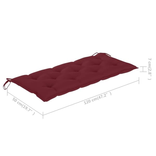 vidaXL foldbar havebænk med hynde 118 cm bambus