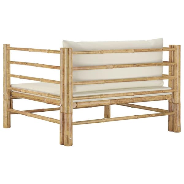 vidaXL havesofa med cremehvide hynder bambus