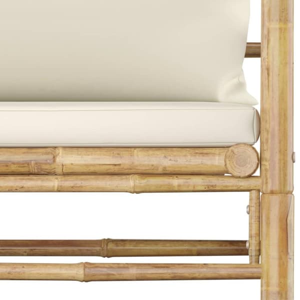 vidaXL havesofa med cremehvide hynder bambus