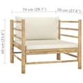 Miniatyrbillede 6 af 6: vidaXL havesofa med cremehvide hynder bambus