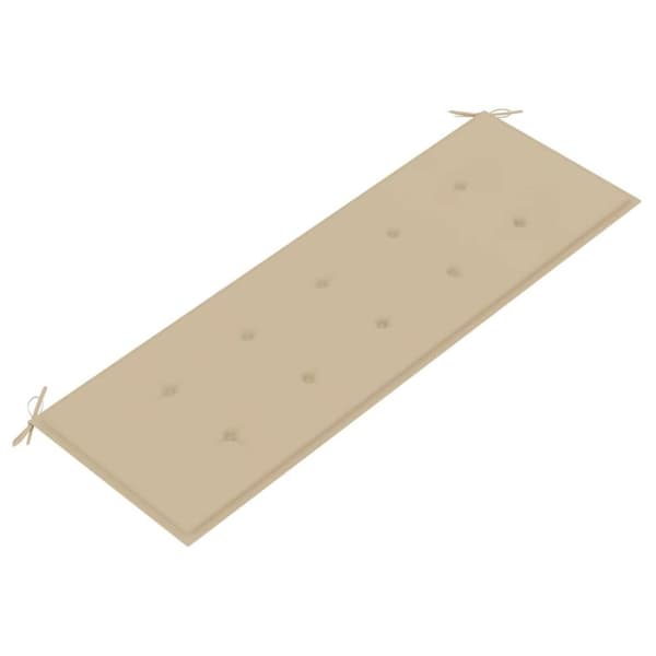 vidaXL Stapelbar trädgårdsbänk med dyna 159 cm massiv teak