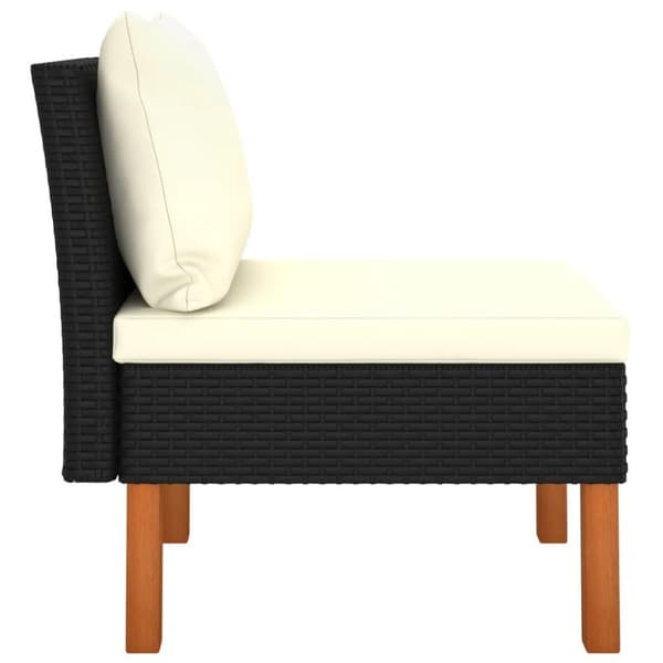 vidaXL midterdele til sofa 3 stk. polyrattan og massivt eukalyptustræ