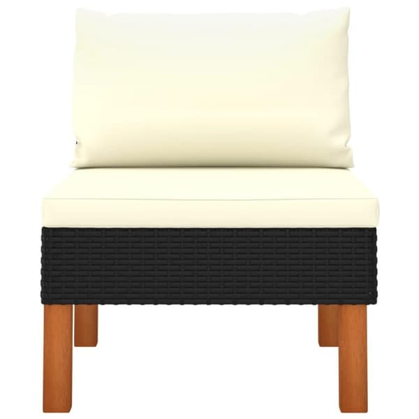 vidaXL midterdele til sofa 3 stk. polyrattan og massivt eukalyptustræ