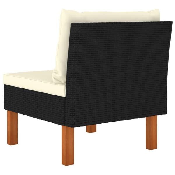 vidaXL midterdele til sofa 3 stk. polyrattan og massivt eukalyptustræ