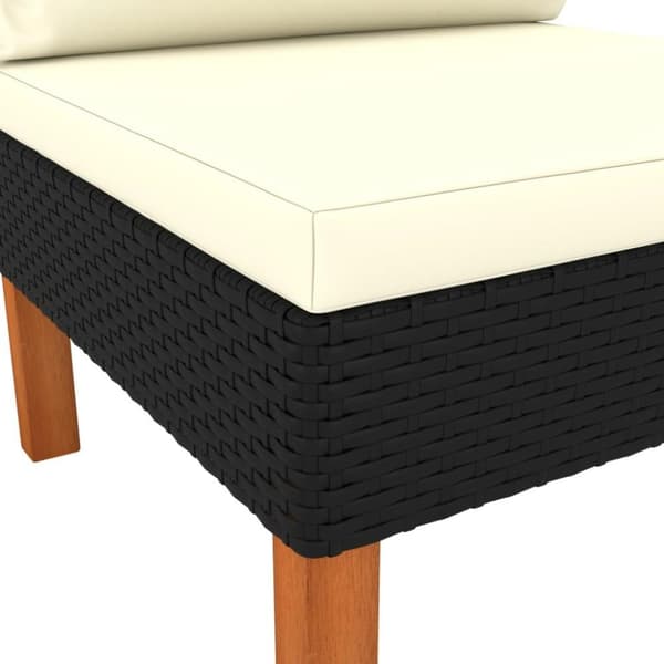 vidaXL midterdele til sofa 3 stk. polyrattan og massivt eukalyptustræ