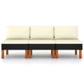 Miniatyrbillede 1 af 8: vidaXL midterdele til sofa 3 stk. polyrattan og massivt eukalyptustræ