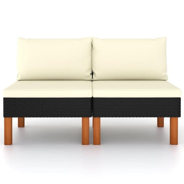 vidaXL midterdele til sofa 2 stk. polyrattan og massivt eukalyptustræ