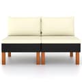 Miniatyrbillede 2 af 8: vidaXL midterdele til sofa 2 stk. polyrattan og massivt eukalyptustræ