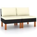 Miniatyrbillede 1 af 8: vidaXL midterdele til sofa 2 stk. polyrattan og massivt eukalyptustræ