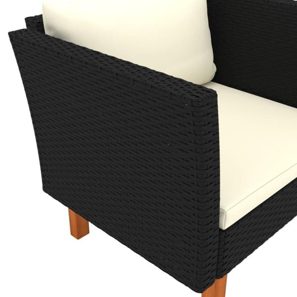 vidaXL havesofa polyrattan og massivt eukalyptustræ