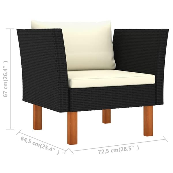 vidaXL havesofa polyrattan og massivt eukalyptustræ