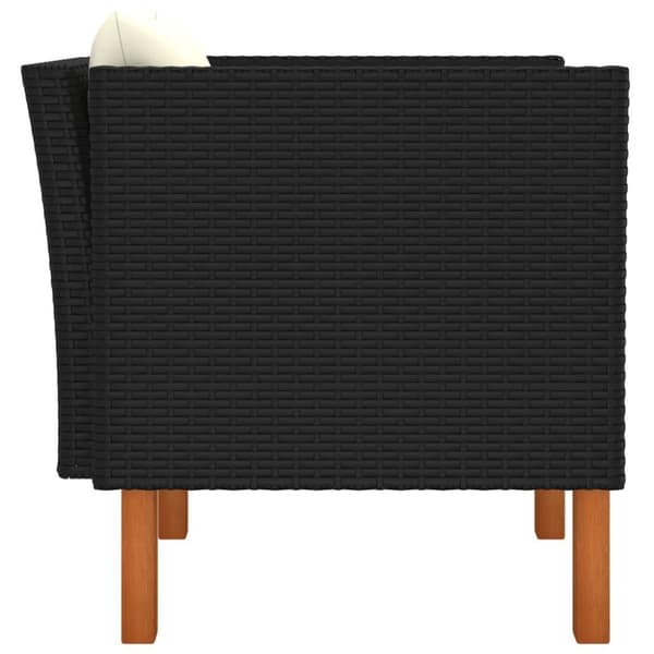 vidaXL havesofa polyrattan og massivt eukalyptustræ