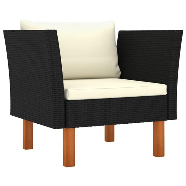 vidaXL havesofa polyrattan og massivt eukalyptustræ