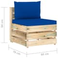 Miniatyrbild 6 av 6: vidaXL Mittensektion med dynor till pallsoffa tryckimpregnerat trä