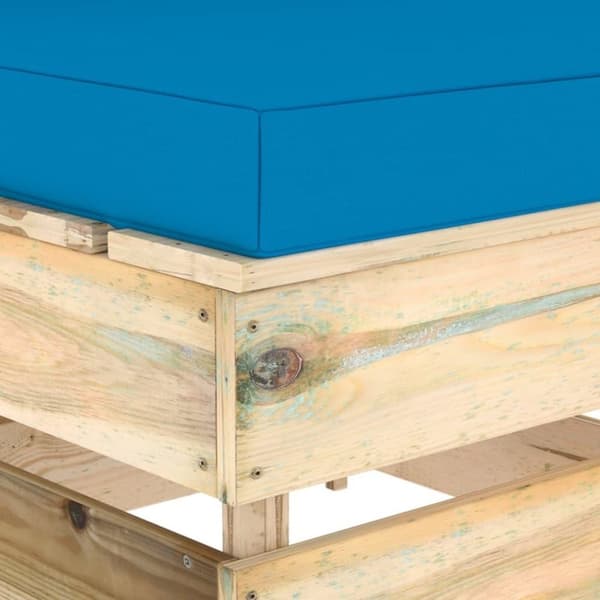 vidaXL Mittensektion med dynor till pallsoffa tryckimpregnerat trä