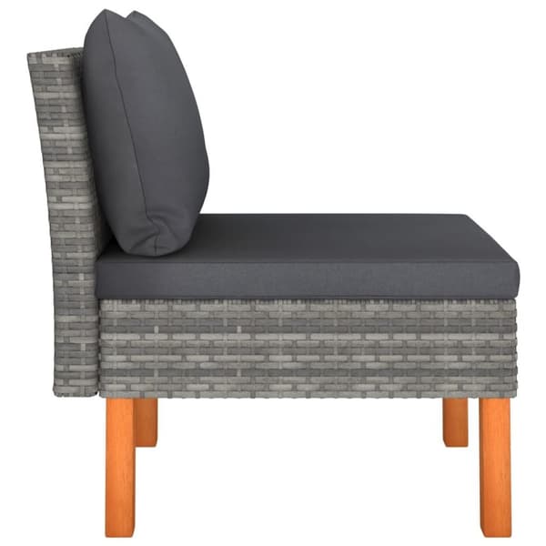vidaXL midterdele til sofa 2 stk. polyrattan og massivt eukalyptustræ
