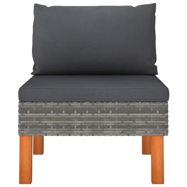 vidaXL midterdele til sofa 2 stk. polyrattan og massivt eukalyptustræ