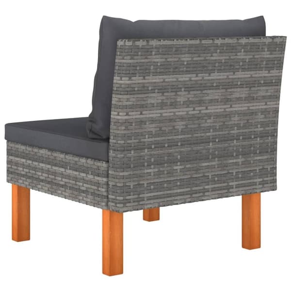 vidaXL midterdele til sofa 2 stk. polyrattan og massivt eukalyptustræ