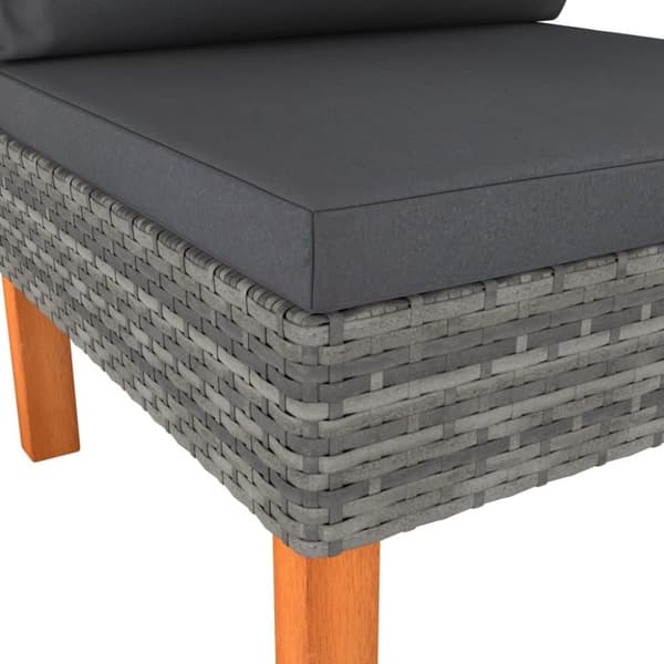 vidaXL midterdele til sofa 2 stk. polyrattan og massivt eukalyptustræ