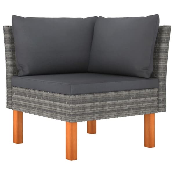 vidaXL hjørnedele til sofa 2 stk. polyrattan og massivt eukalyptustræ