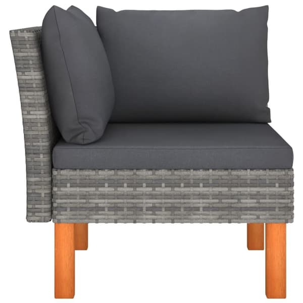 vidaXL hjørnedele til sofa 2 stk. polyrattan og massivt eukalyptustræ
