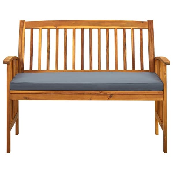 vidaXL Hagebenk med pute 119 cm heltre akasie